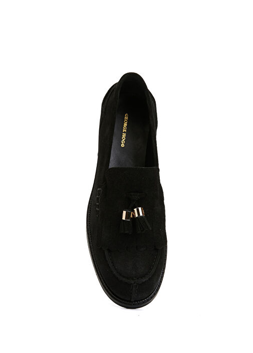 Siyah Kadın Süet Loafer - Görsel 5