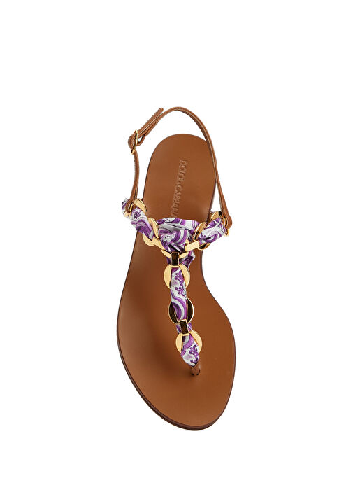 Mor Kadın Deri Sandalet - Görsel 5