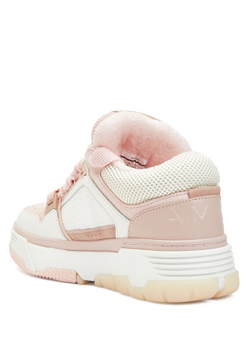 Pembe Beyaz Kadın Deri Sneaker - Görsel 4