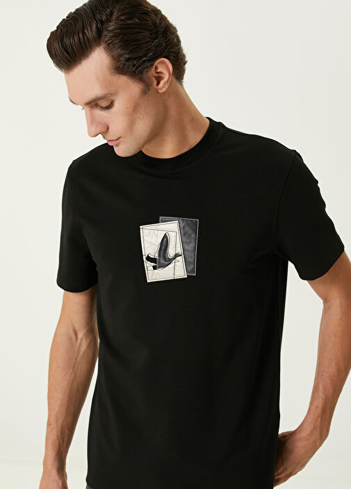 Beymen Club - Siyah Kaz Logolu T-shirt - Siyah