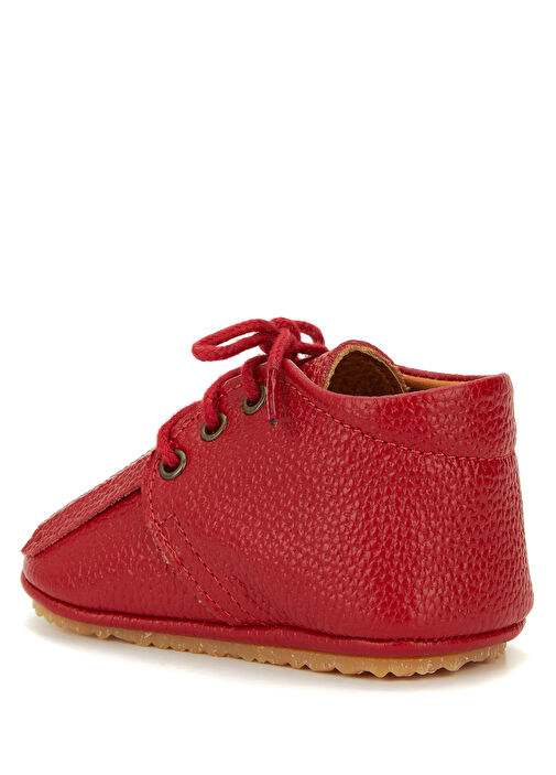 Kırmızı Püsküllü Unisex Bebek Deri Ayakkabı - Görsel 4