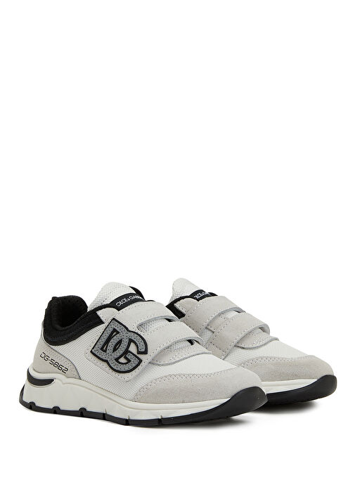 Siyah Beyaz Erkek Çocuk Süet Sneaker - Görsel 3