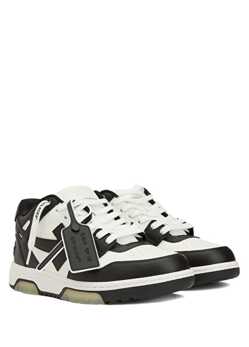 Siyah Beyaz Erkek Deri Sneaker - Görsel 3