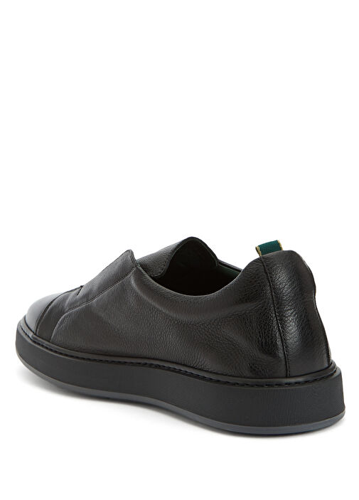 Siyah Erkek Deri Sneaker - Görsel 4