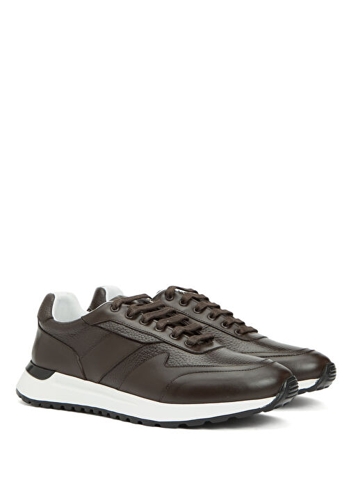 Kahverengi Erkek Deri Sneaker - Görsel 3