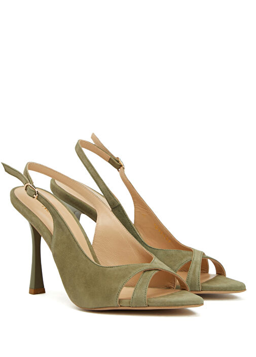 Yeşil Kadın Deri Sandalet - Görsel 3