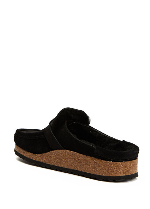 Buckley Shearling Siyah Kadın Süet Terlik - Görsel 4