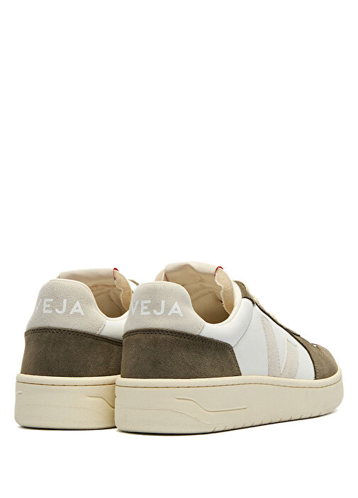 V-82 Grained Haki Bej Kadın Deri Sneaker - Görsel 4