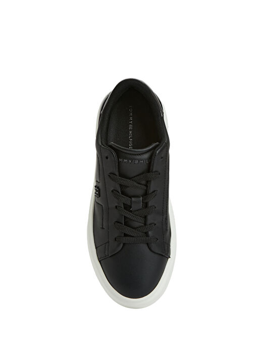 Chic Siyah Kadın Deri Sneaker - Görsel 5