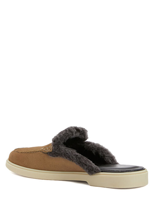 Bej Kadın Deri Terlik - Görsel 4