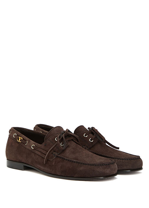 Valentino Garavani Kahverengi Valentino Garavani Süet Erkek Loafer