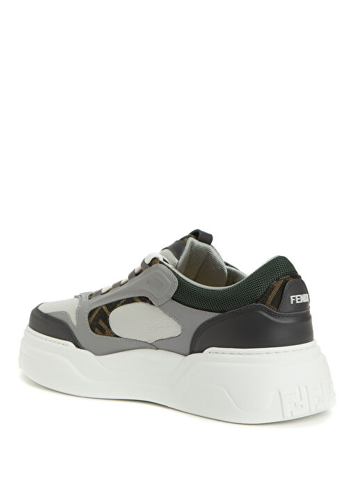 Beyaz Gri Erkek Deri Sneaker - Görsel 4