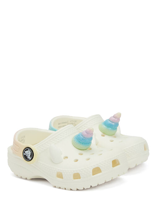 Crocs Classic IAM Rainbow Unicorn Ekru Çocuk Terlik Ekru