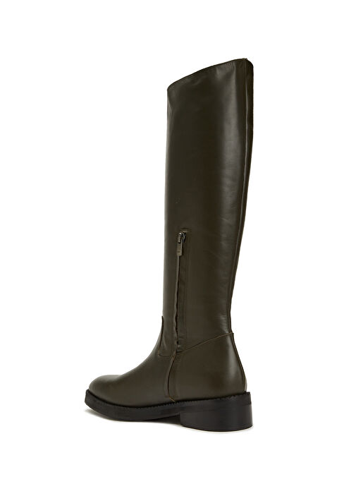 Haki Kadın Deri Çizme - Görsel 4