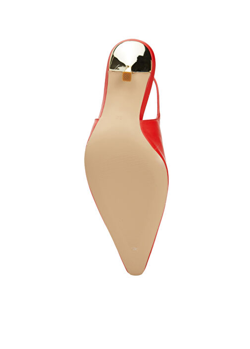 Kırmızı Deri Topuklu Ayakkabı - Görsel 6