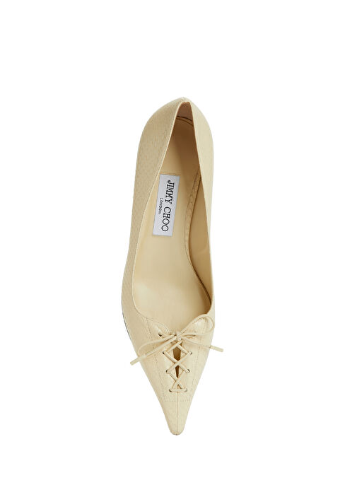 Scarlett Kırık Beyaz Deri Topuklu Ayakkabı - Görsel 5