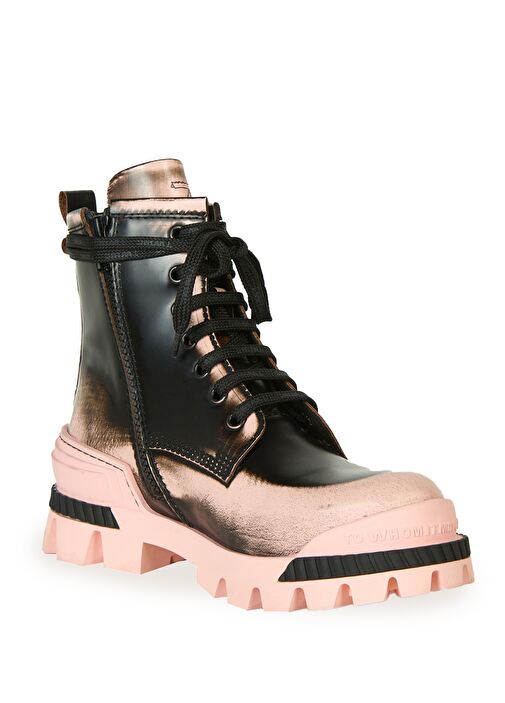 Boson Siyah Pembe Çocuk Deri Bot - Görsel 6