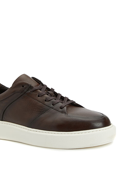 Kahverengi Erkek Deri Sneaker - Görsel 7