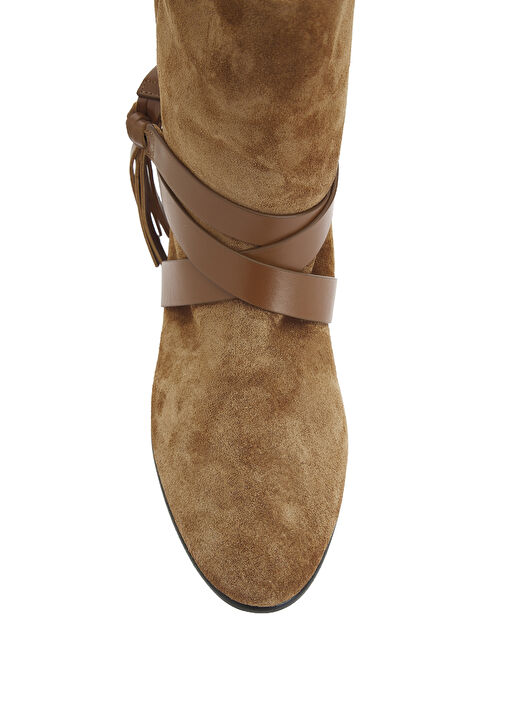 Rejen Kahverengi Kadın Deri Bot - Görsel 5