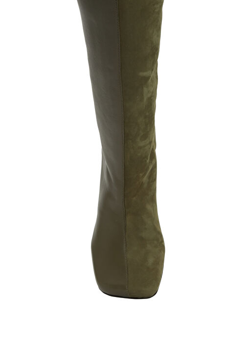 Haki Nubuk Deri Çizme - Görsel 5