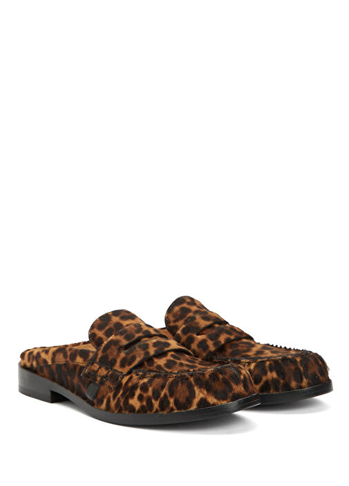 Fantasia Leopar Desenli Kadın Deri Terlik - Görsel 3