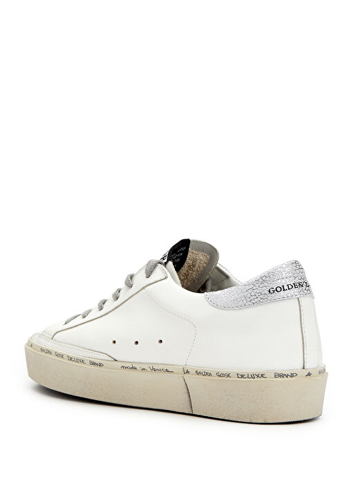 Hi Star Beyaz Silver Kadın Deri Sneaker - Görsel 4