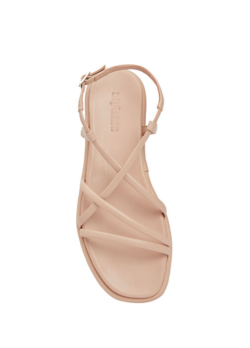 Açık Pembe Kadın Deri Sandalet - Görsel 5