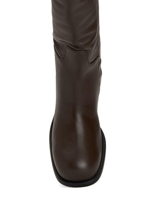Kahverengi Kadın Deri Çizme - Görsel 5