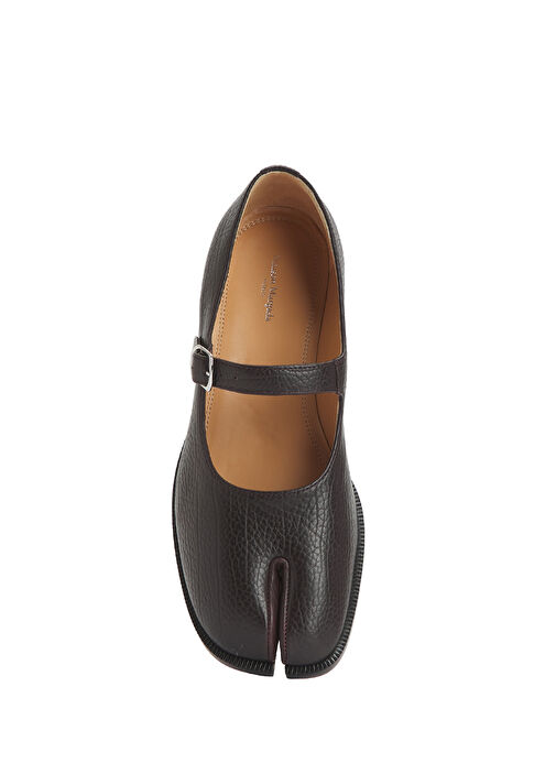 Tabi Koyu Bordo Deri Babet - Görsel 5