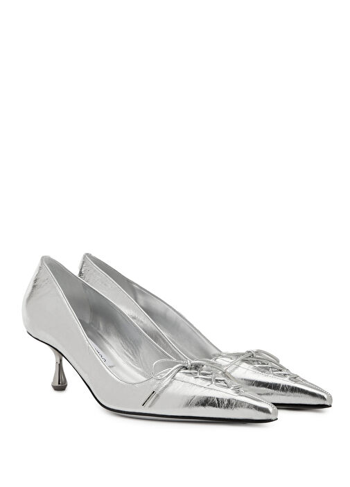 Scarlett Silver Deri Stiletto - Görsel 3