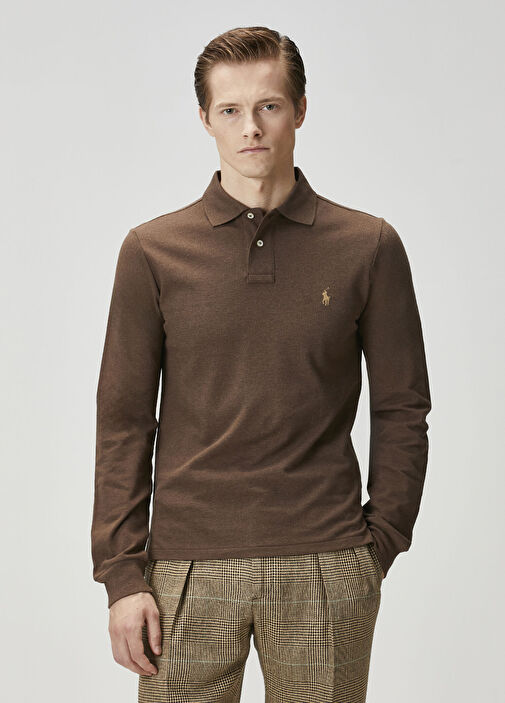 Polo Ralph Lauren Kahverengi Erkek Kahverengi Polo Yaka Sweatshirt