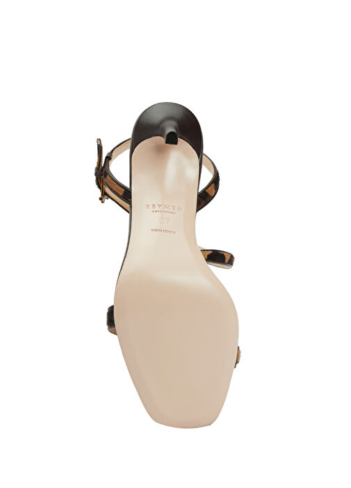 Leopar Bantlı Kadın Deri Sandalet - Görsel 6