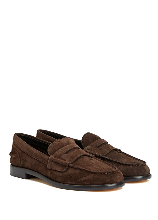 Carter Koyu Kahverengi Kadın Süet Loafer - Görsel 3