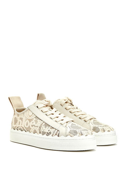 Lauren Bej Logolu Dantel Detaylı Kadın Sneaker - Görsel 3