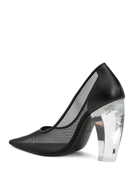 Siyah Transparan Topuklu Ayakkabı - Görsel 4