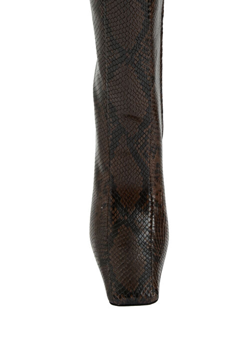 Kahverengi Topuklu Çizme - Görsel 5