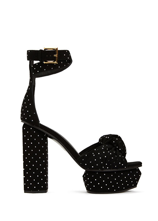 Ava Siyah Silver Kadın Deri Sandalet - Görsel 2