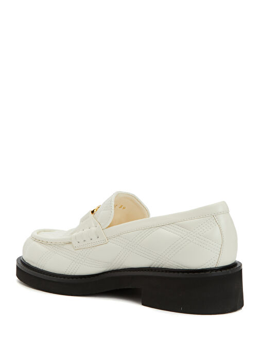 Quiltie 67 Ekru Kadın Deri Loafer - Görsel 4