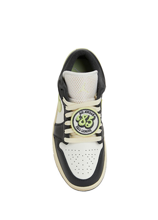 Air Jordan 1 Siyah Gri Kadın Deri Sneaker - Görsel 5