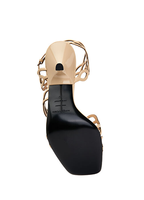 Bej Bant Detaylı Kadın Deri Sandalet - Görsel 6