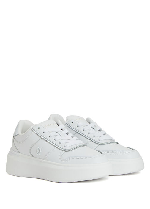 Patent Platform Beyaz Kadın Deri Sneaker - Görsel 3