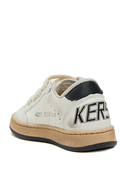 Ball Star Siyah Beyaz Unisex Çocuk Deri Sneaker - Görsel 4