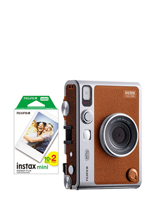FUJIFILM - Instax Mini Evo Kahverengi Fotoğraf Makinesi + 20'li