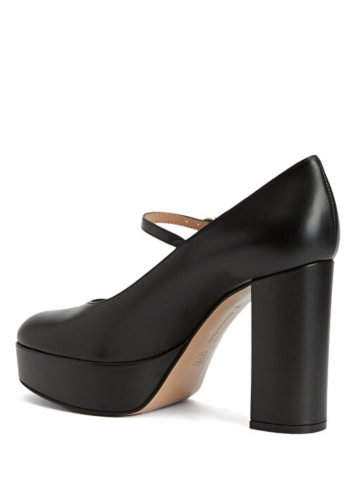 Siyah Kadın Deri Topuklu Ayakkabı - Görsel 4