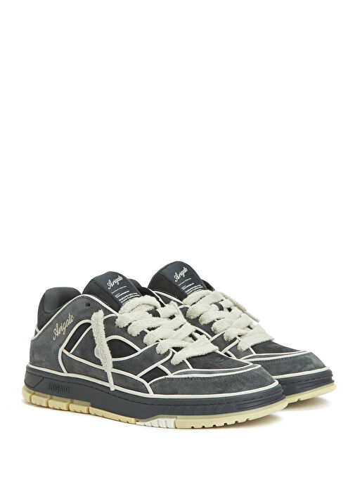 Area Bej Siyah Desenli Erkek Deri Sneaker - Görsel 3