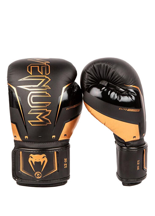 Venum - Elite EVO Boxing Gloves Black Bronze Unisex Boks Eldiveni