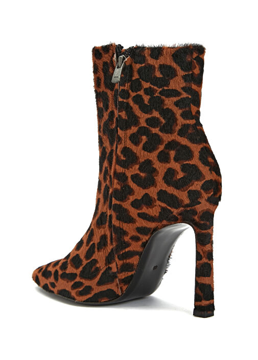 Leopar Desenli Kadın Deri Bot - Görsel 4