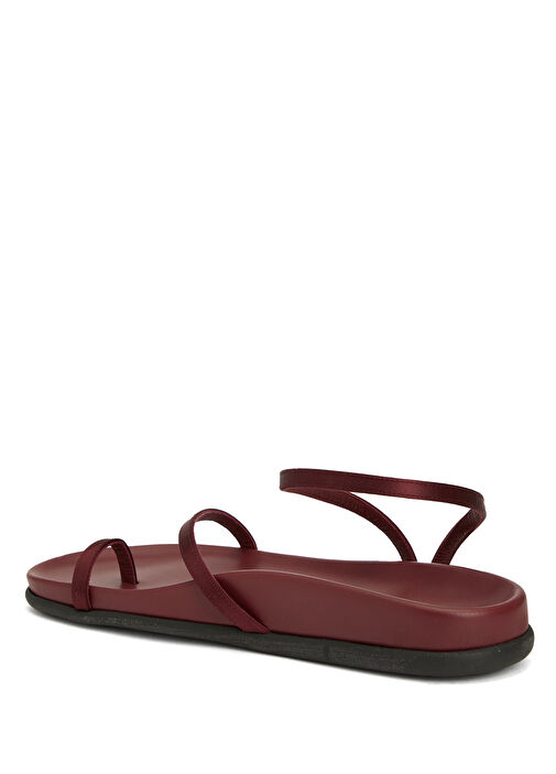 Eleftheria Footbed Bordo Kadın Deri Sandalet - Görsel 4