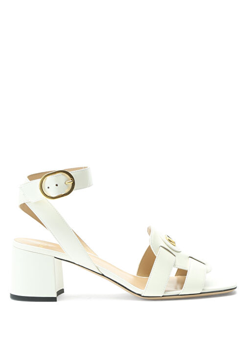 Ekru Kadın Deri Sandalet - Görsel 2