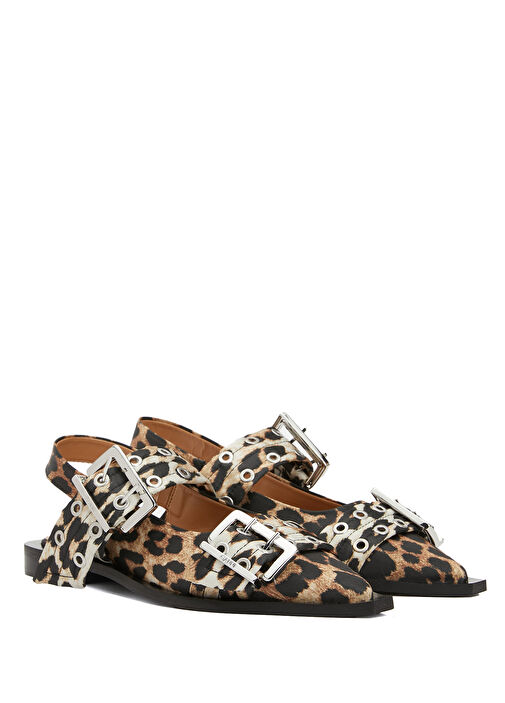 Feminine Buckle Leopar Kadın Babet - Görsel 3